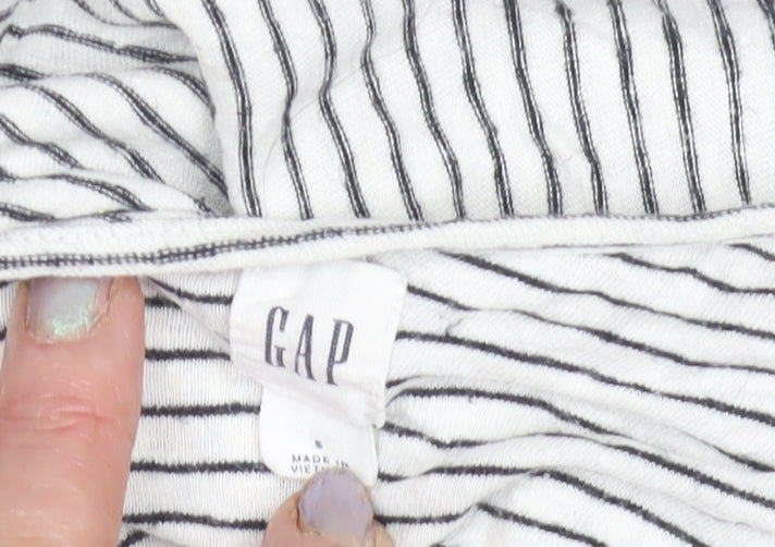 GAP Women's White Striped Cotton Tunic Top