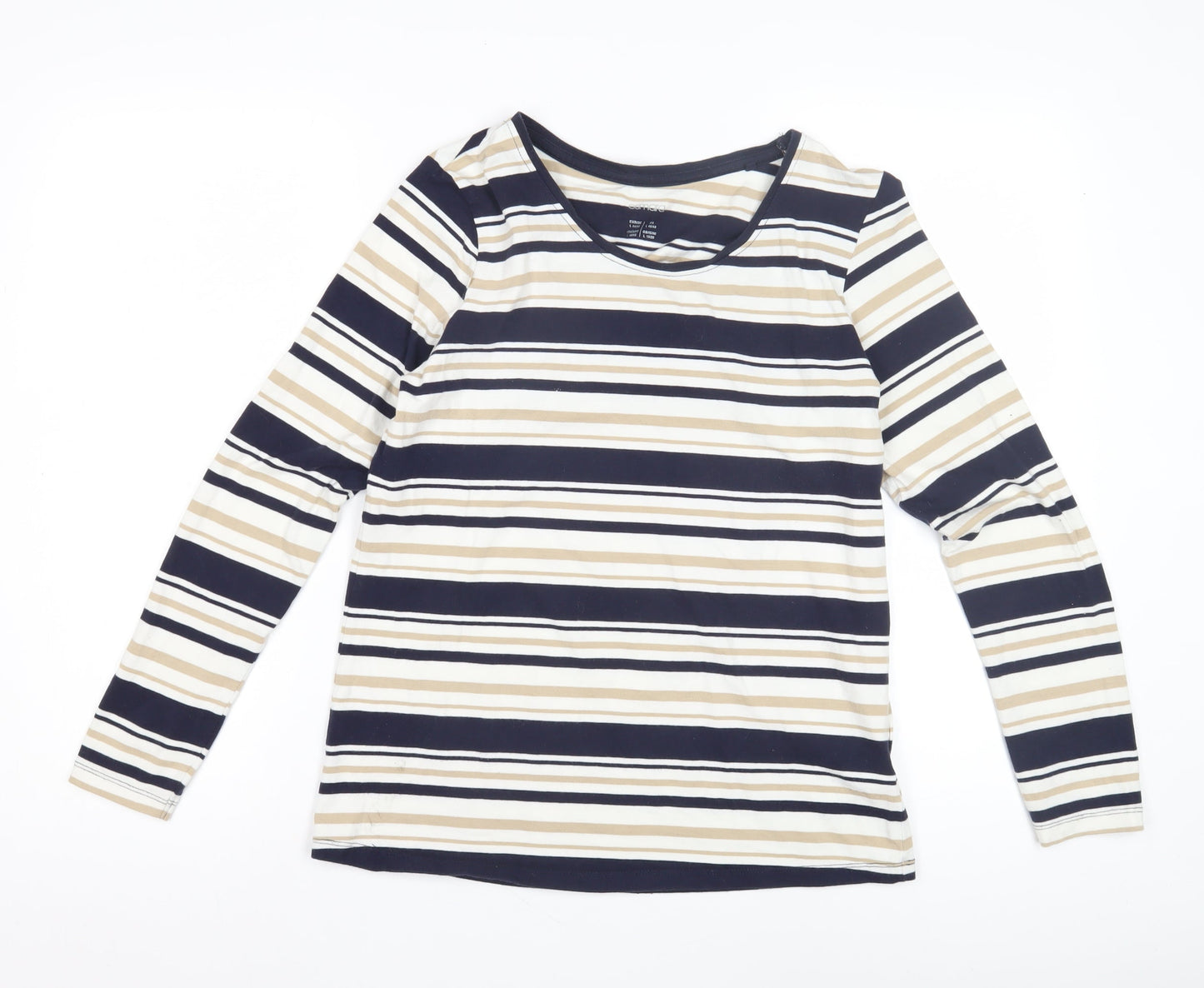 Esmara Unisex Adult Beige Striped Long Sleeve T-Shirt L