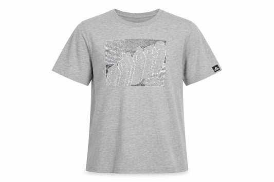 Adidas Boys Grey Graphic T-Shirt - 13-14 Years