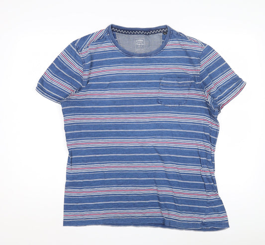 FatFace Women's Blue Striped T-Shirt L