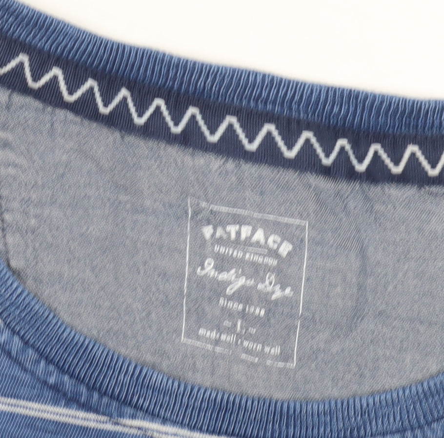 FatFace Women's Blue Striped T-Shirt L