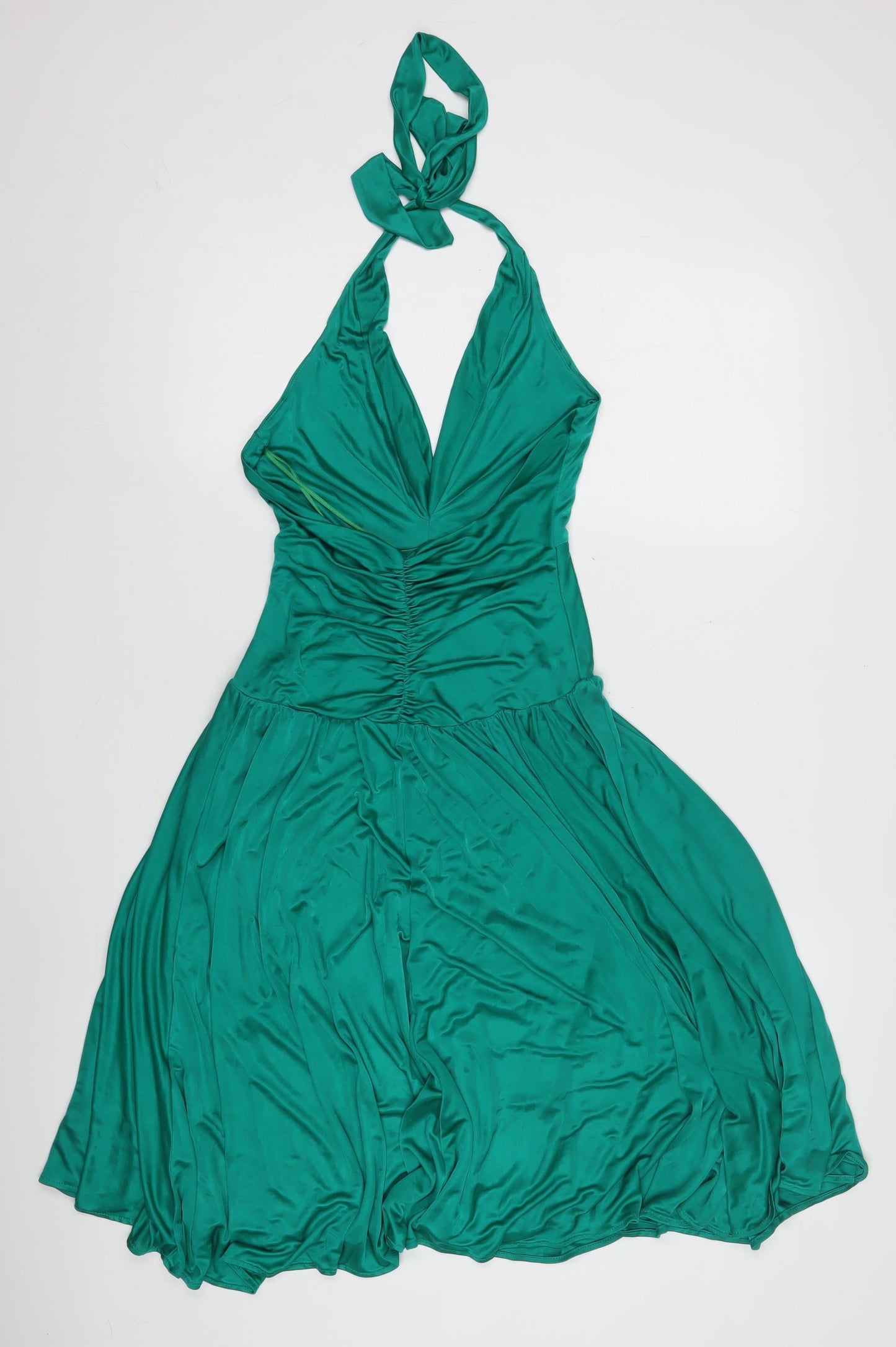 MNG Suit Green Halter Women's Dress, Size S