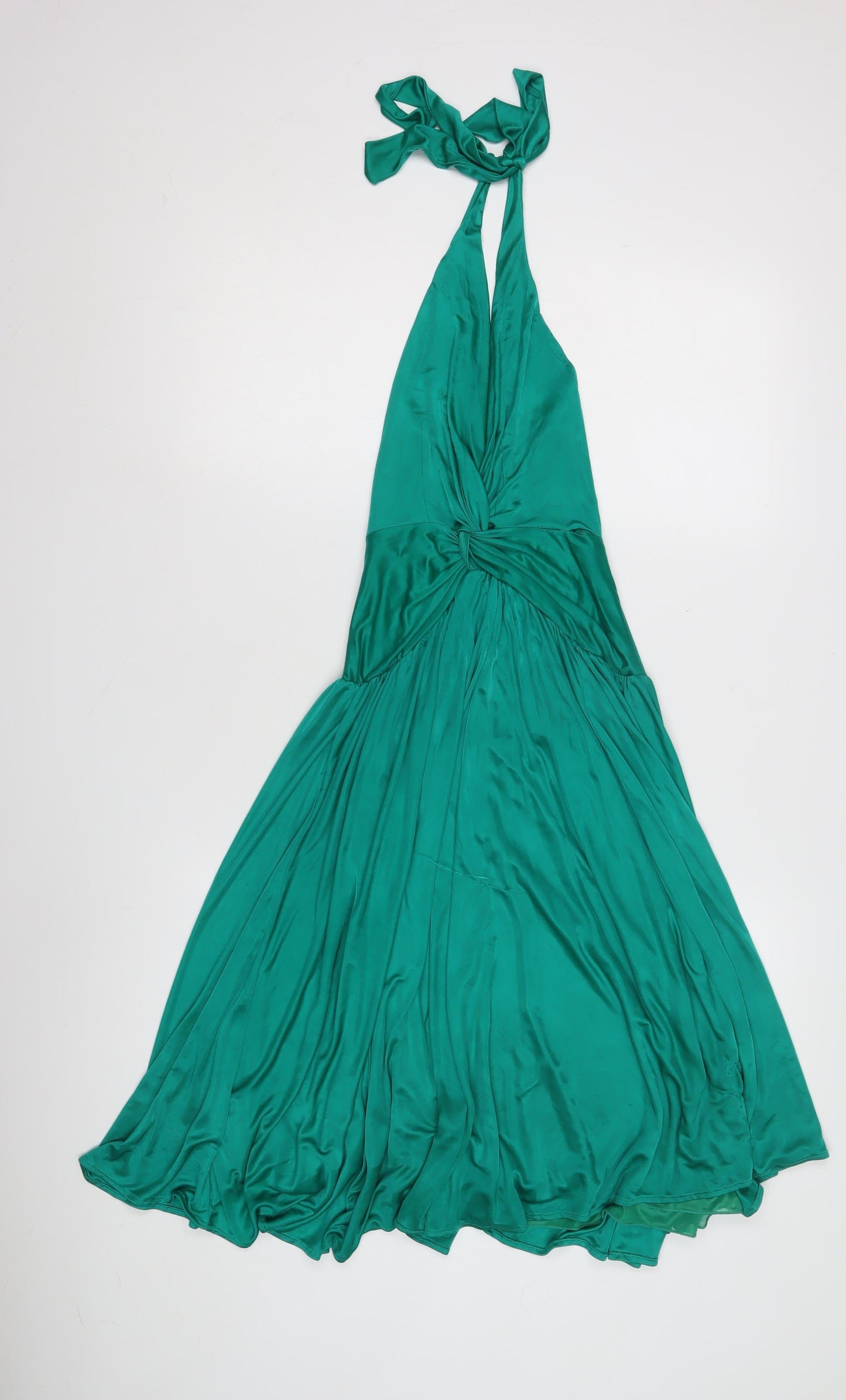 MNG Suit Green Halter Women's Dress, Size S