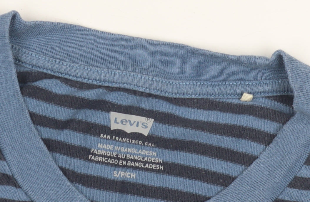 Levi's Women's Blue Striped Crew Neck T-Shirt - Size S