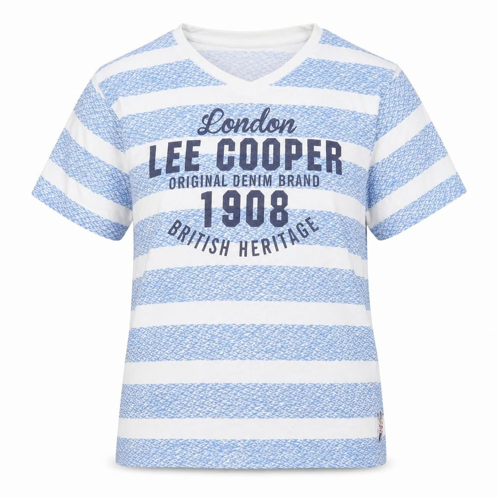 Unisex Adultss UK Size S Lee Cooper Blue Cotton T-Shirt