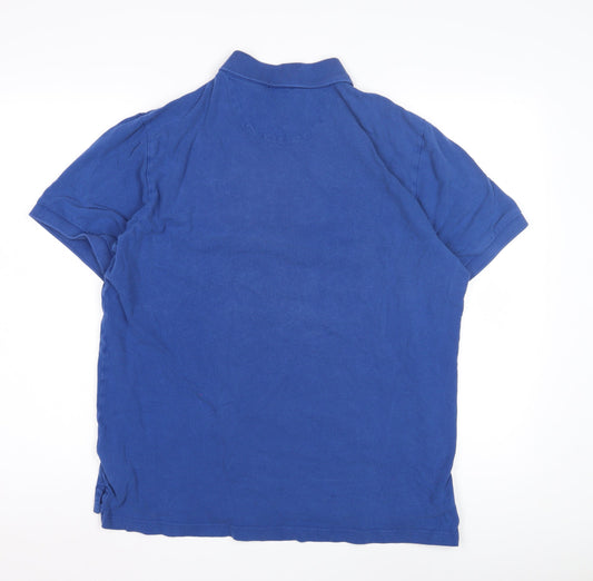 Jaeger Men's Blue Polo Shirt Large Short Sleeve