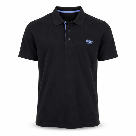 Cotton Traders Men's Black Polo Shirt, Size S