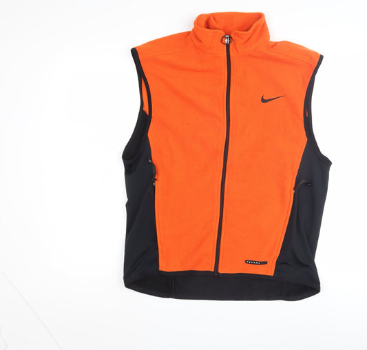 Nike Men's Orange Waistcoat L Casual with Logo