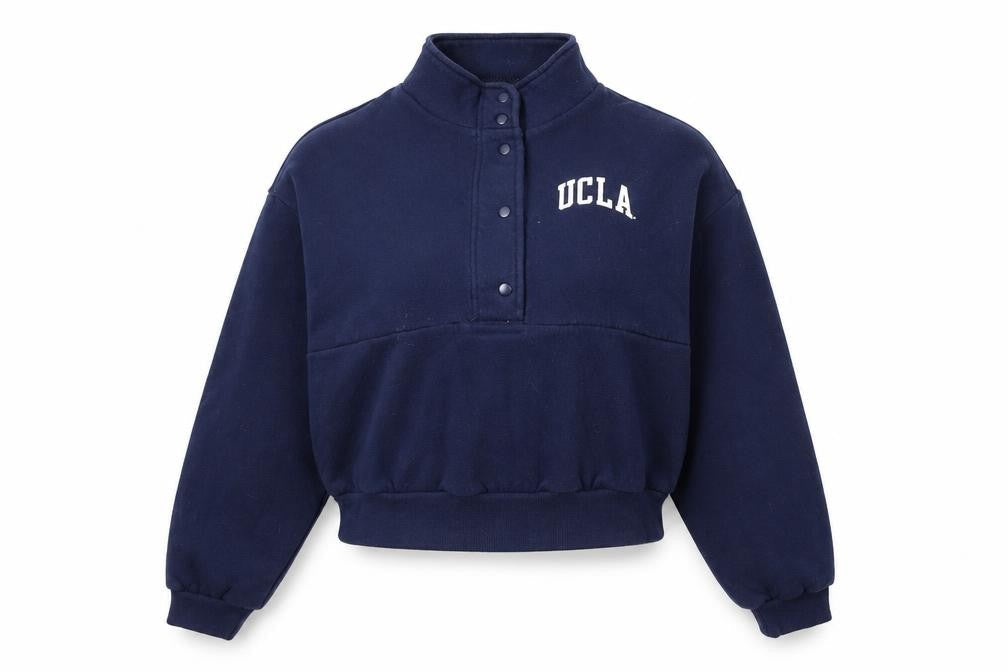 H&M Womens Blue College Henley Sweatshirt M