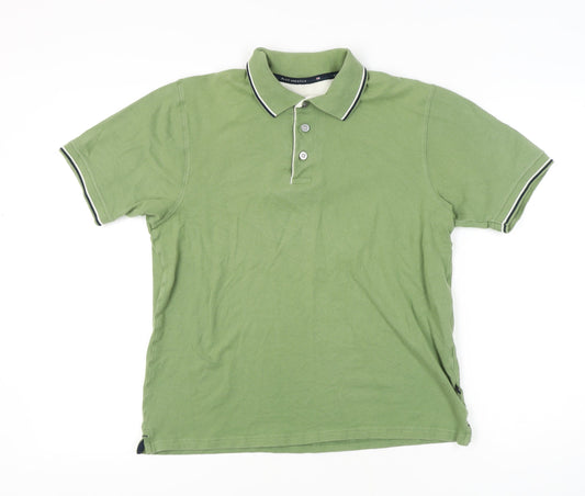 Marks and Spencer Men's Green Polo Medium