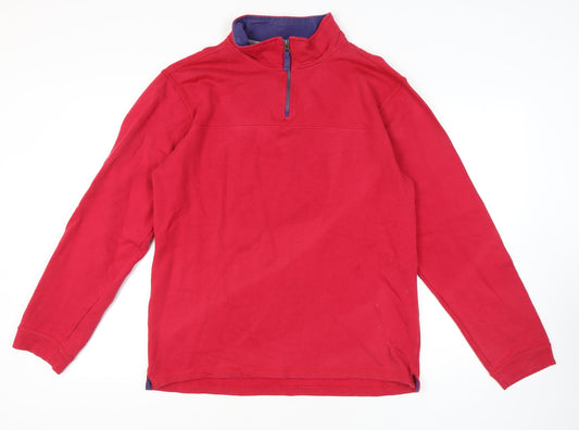 Kingston Casuals Men Red M 1/4 Zip Sweater