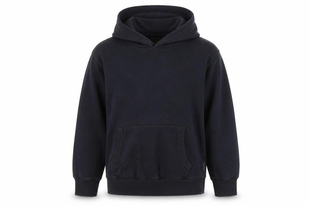 Front view of French Connection boys’ black pullover hoodie 11-12 years