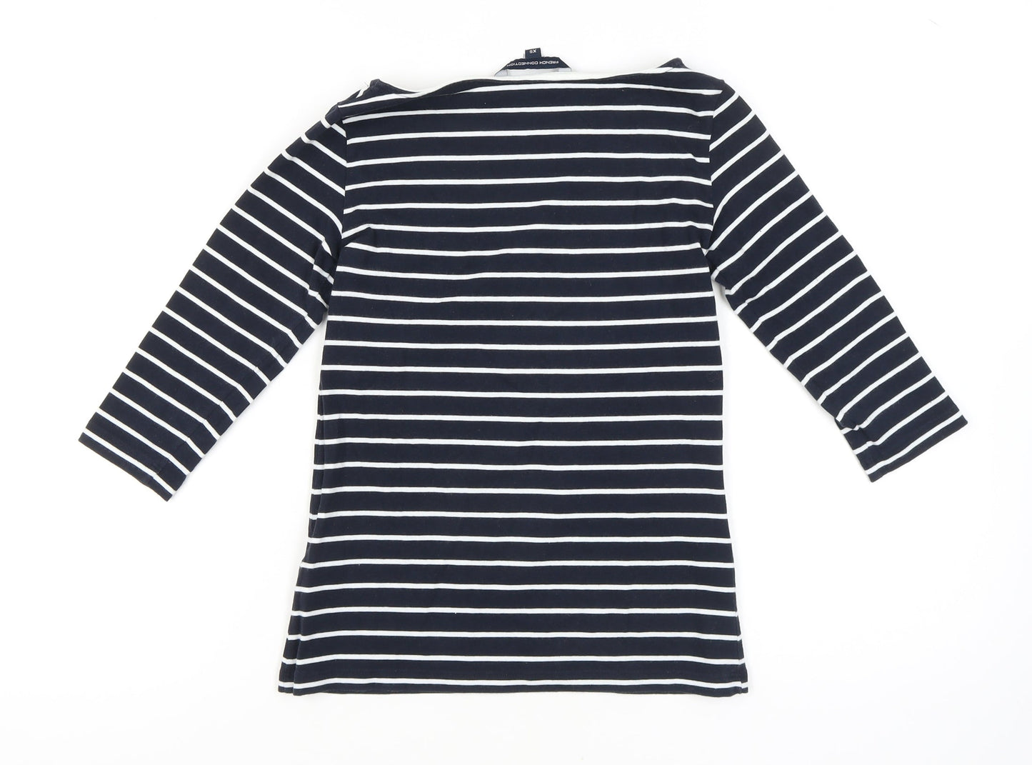 French Connection Women's Black XS Striped Jersey Top