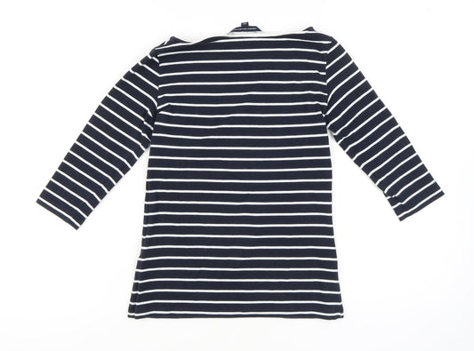 French Connection Women's Black XS Striped Jersey Top