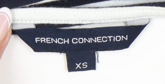 French Connection Women's Black XS Striped Jersey Top