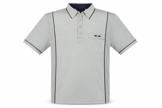 Carabou Men's Grey Polo Shirt - Size L, Short Sleeve
