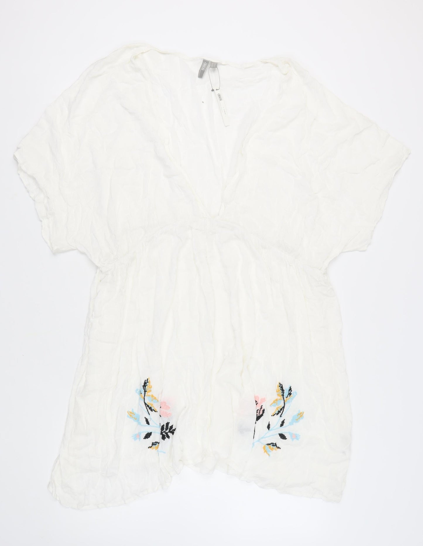 ASOS Women’s White Floral Embroidered Cover Up Size 26