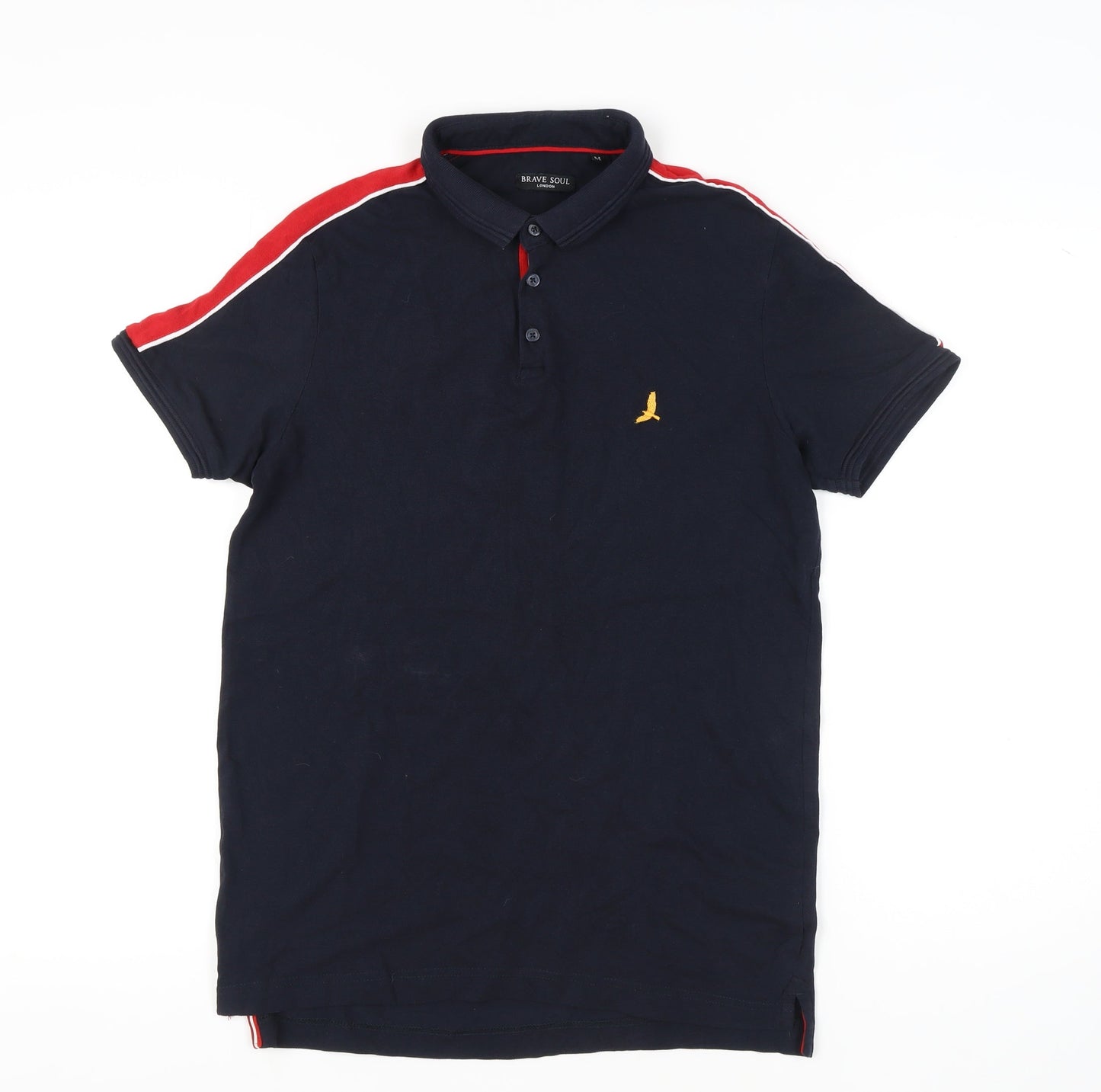Brave Soul Men's Blue Polo M Short Sleeve Casual