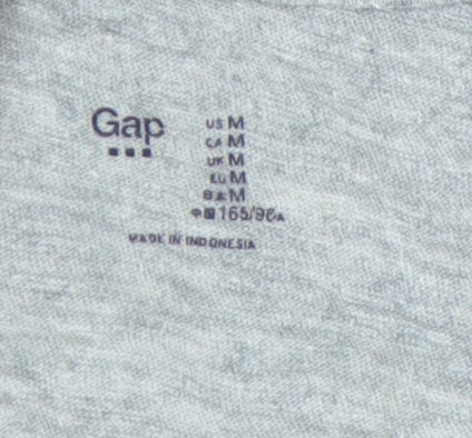 Gap Women's Grey T-Shirt M Basic City Style Embroidery
