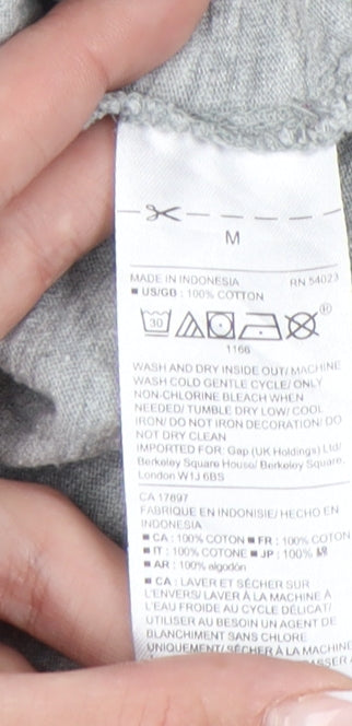 Gap Women's Grey T-Shirt M Basic City Style Embroidery
