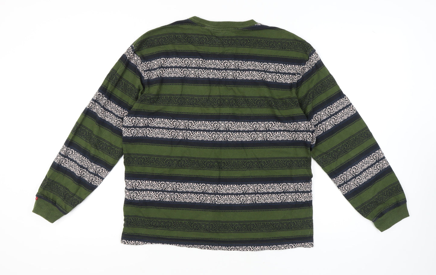 Levi's Men's Green Striped Long Sleeve Relaxed T-Shirt