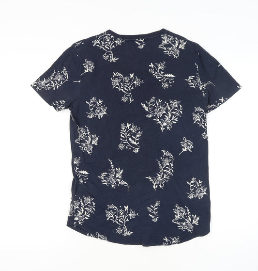 Abercrombie & Fitch Men's Blue Floral T-Shirt XS