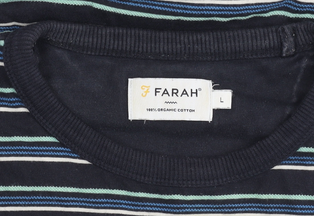 Farah Men's Multicoloured Striped T-Shirt, Size L