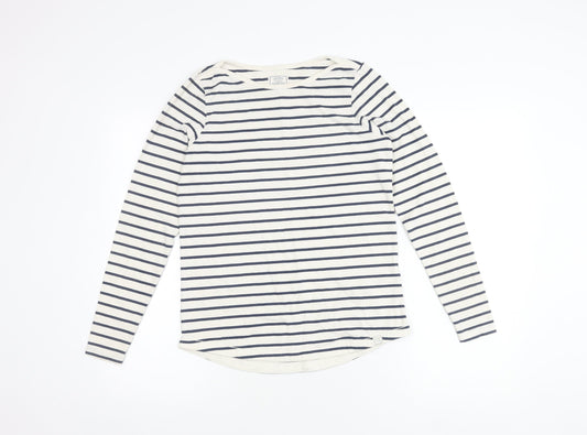 Fat Face Women's White Striped Top UK Size 8
