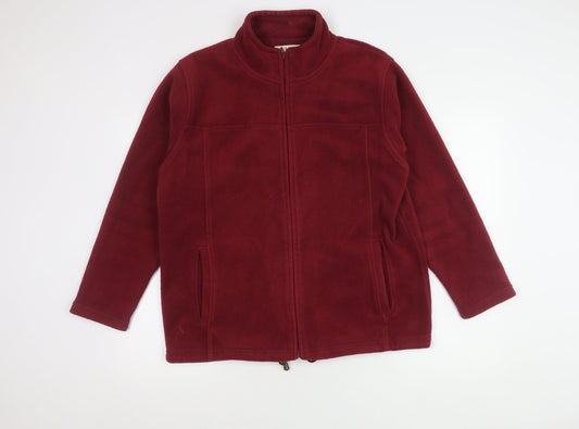 EWM Women's Red Fleece Jacket Size 14 Full Zip