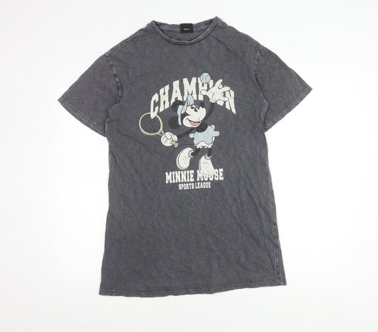 Disney Mickey Mouse Grey Teen T-Shirt Cotton Casual