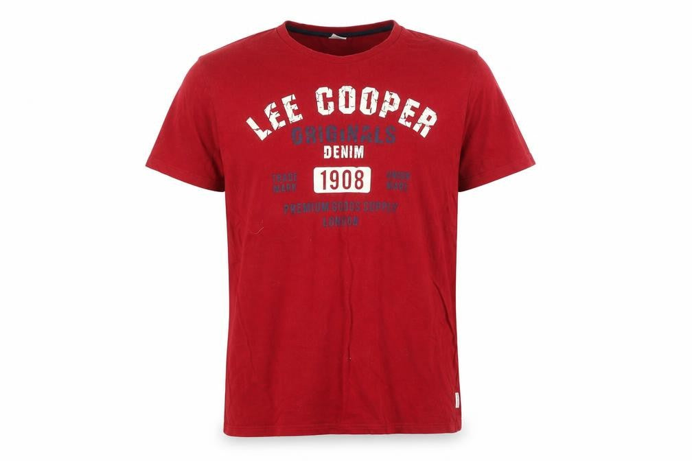 Mens UK Size XL Lee Cooper Red  Cotton Blend T-Shirt