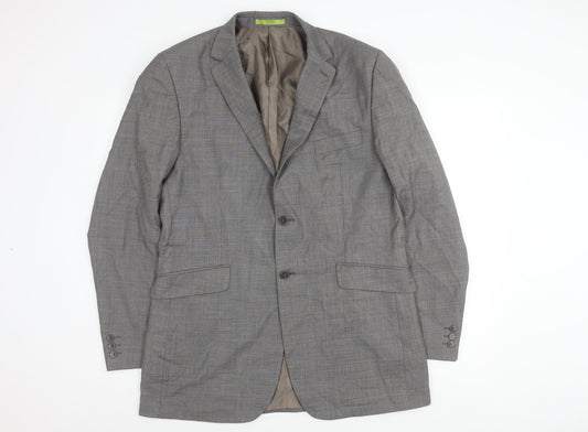 Burton Men's Grey Long Blazer, Size 42L, Formal Jacket