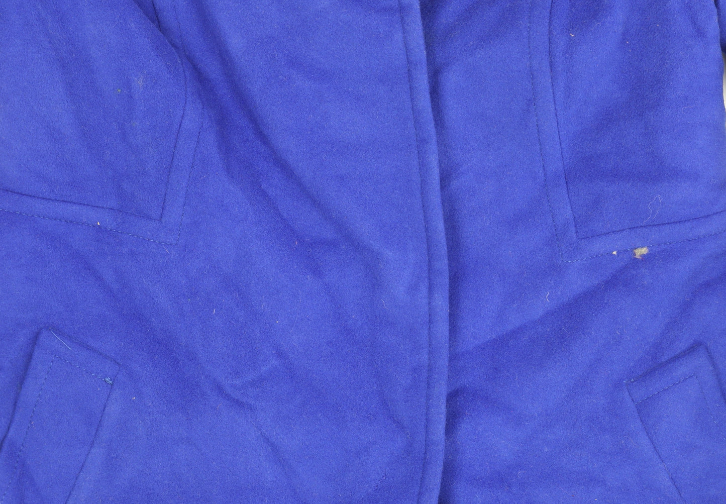Coast Women's Blue Long Wool Blend Overcoat Size 14