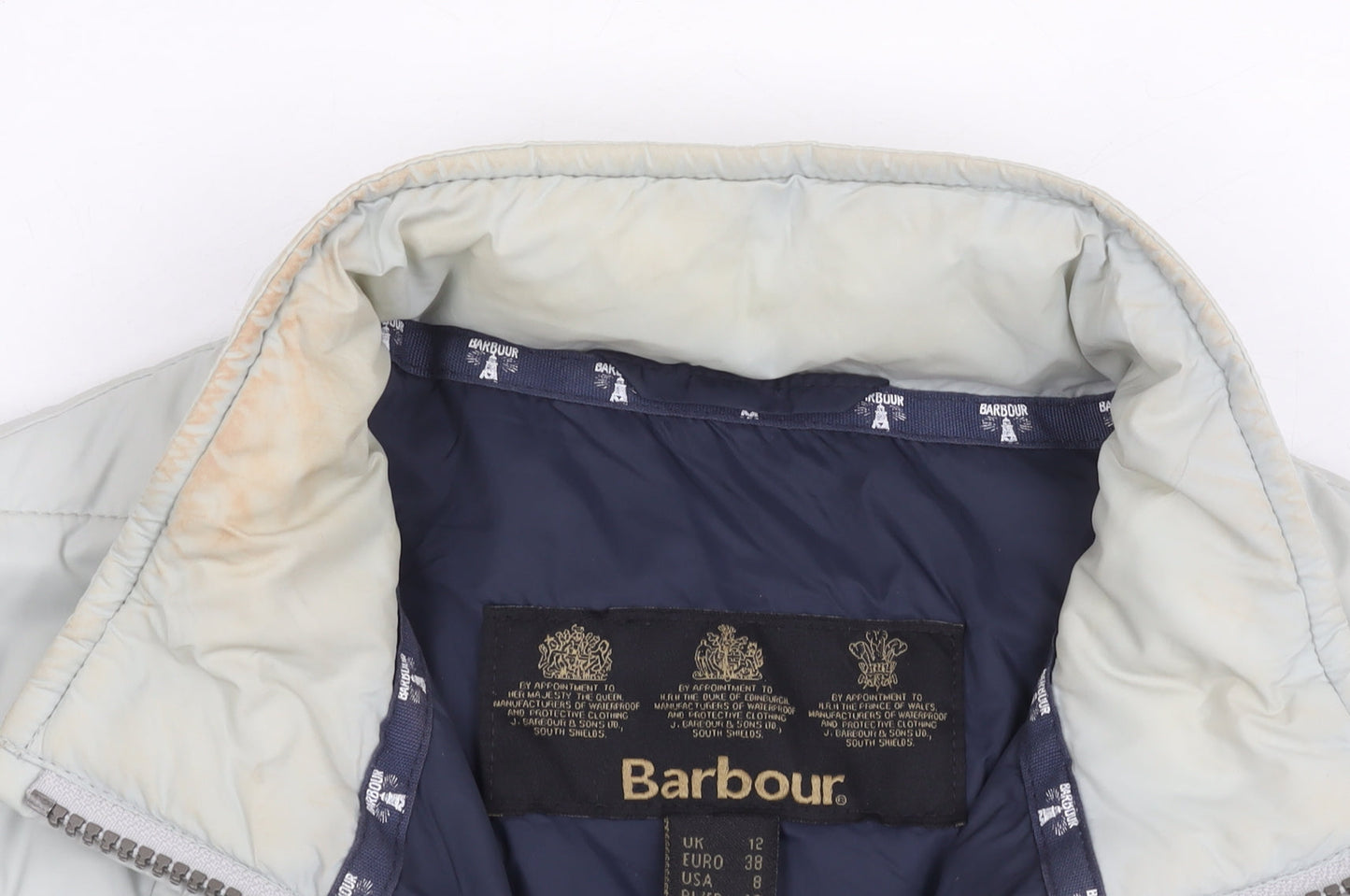 Barbour Women's Grey Puffer Jacket Size 12