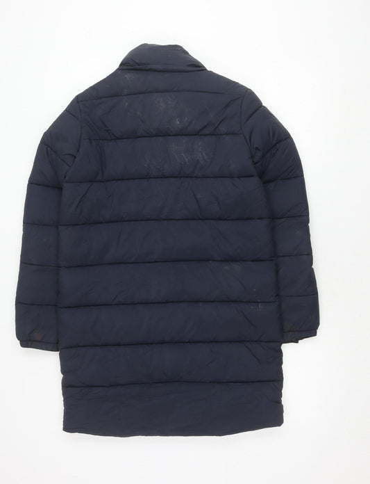 Superdry Women's Navy Puffer Jacket Hooded Size 6 Casual