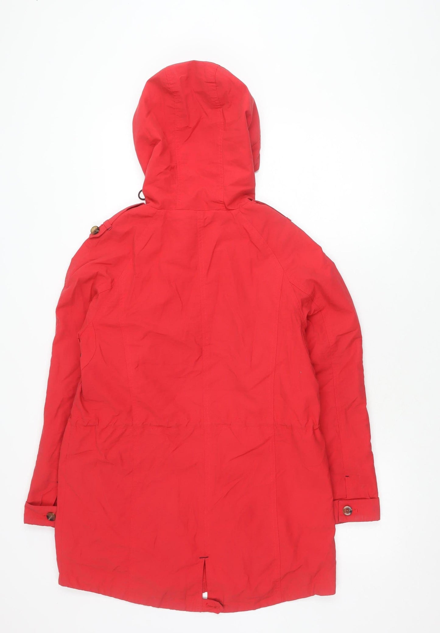 Marks and Spencer Women's Red Hooded Mid-Length Jacket Size 10