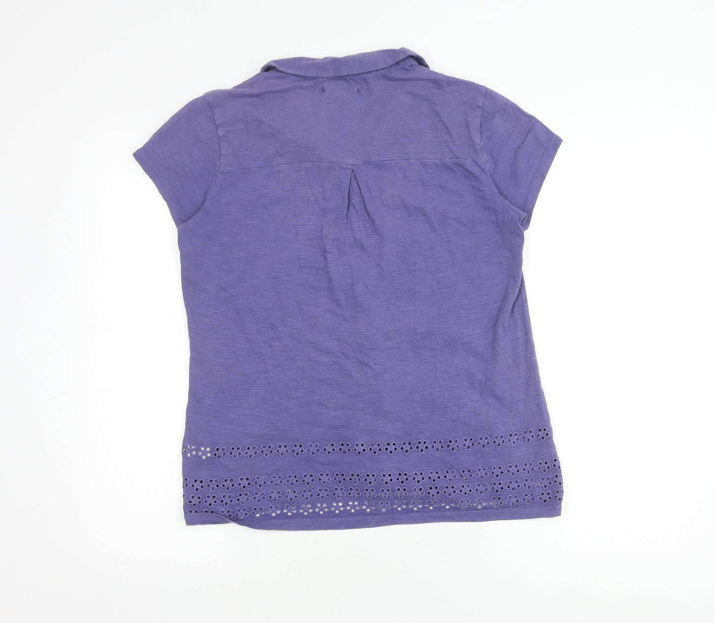 White Stuff Women's Purple Cotton Button-Up Shirt