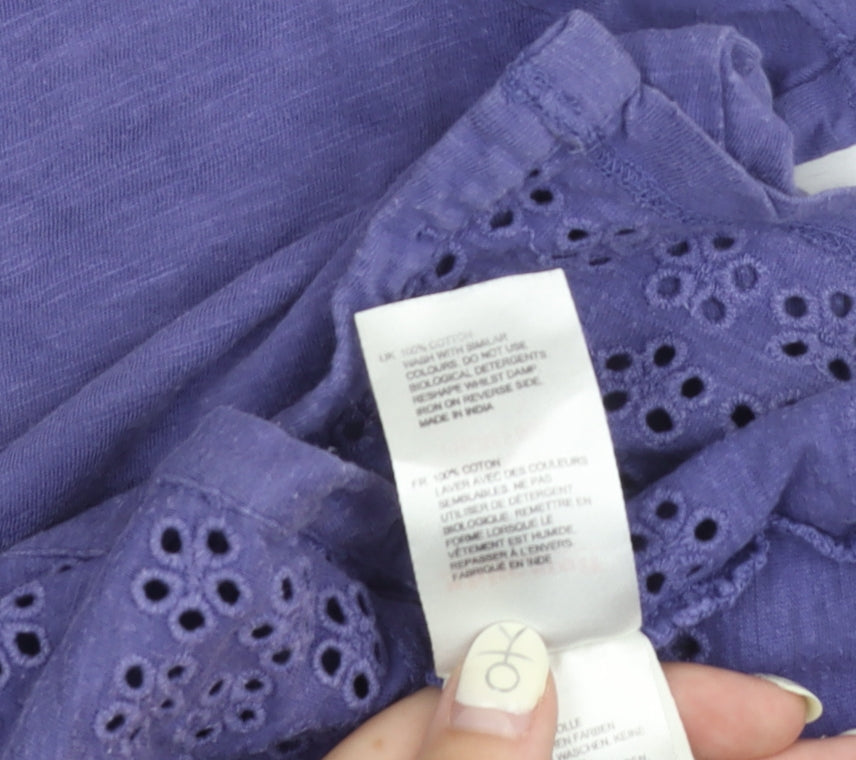 White Stuff Women's Purple Cotton Button-Up Shirt