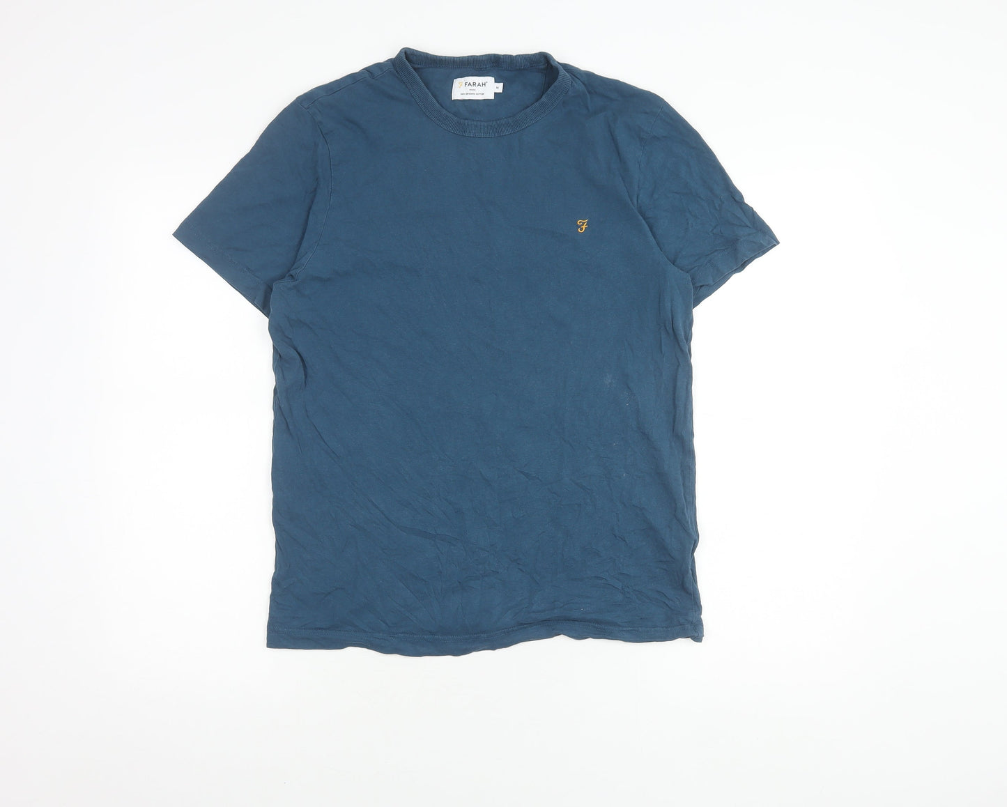 Farah Men's Blue Crew Neck T-Shirt Medium Size