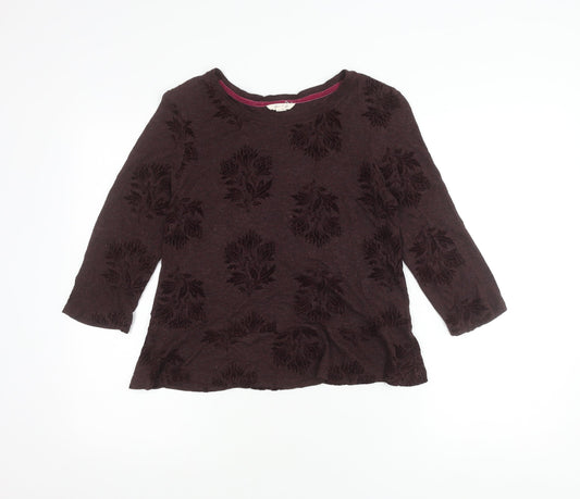 White Stuff Women's Red Top, Size 10, 3/4 Sleeve, Viscose