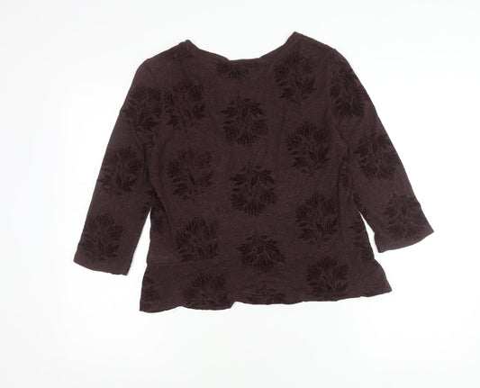 White Stuff Women's Red Top, Size 10, 3/4 Sleeve, Viscose