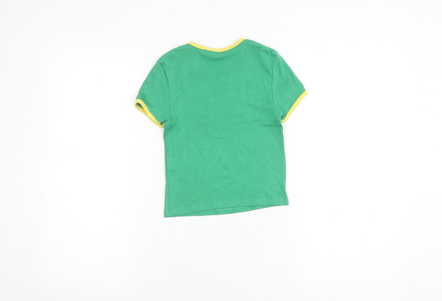 Bershka Girls Green Ringer T-Shirt Size 10-11 Years