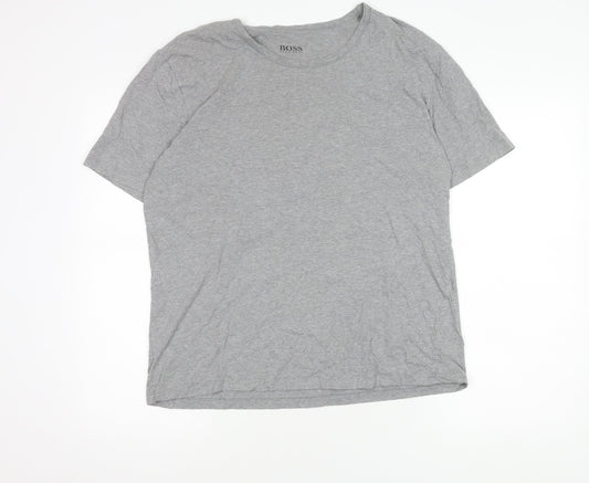 Hugo Boss Men's Grey XL T-Shirt with Logo