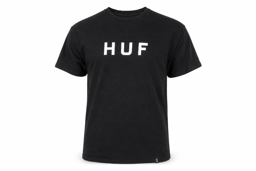 HUF Men's Black Medium Logo Crew Neck T-Shirt