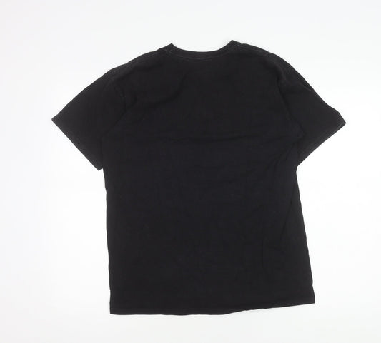 HUF Men's Black Medium Logo Crew Neck T-Shirt