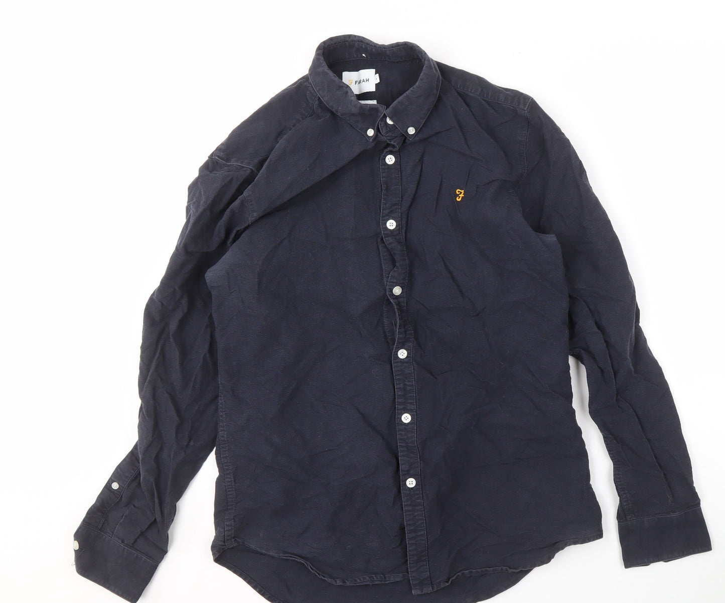 Farah Men's Slim Fit Black Button-Up Shirt M