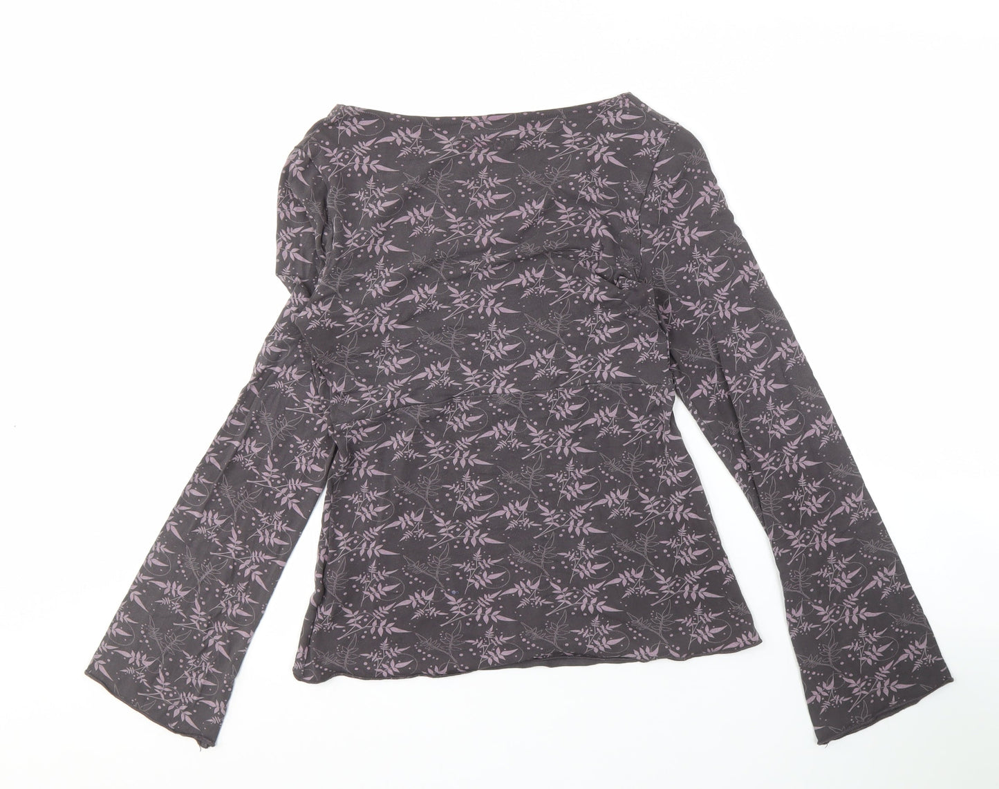 White Stuff Women's Black Floral Wrap Top Size 8