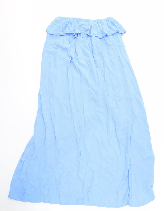 New Look Blue Women's Wrap Skirt, Size M, 100% Viscose
