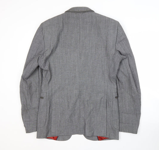 Zara Man Grey Blazer for Men - Size 40, Regular Fit