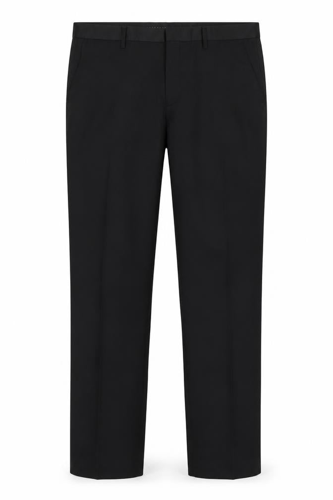 White Label Men's Black Trousers 36x32 Regular Fit